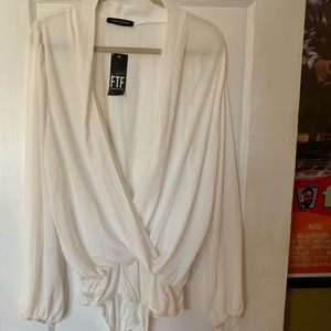 SEXY FLOWY white body suit